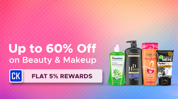 Amazon: Upto 60% Off on Beauty and Makeup + Flat 5% CashKaro Rewards